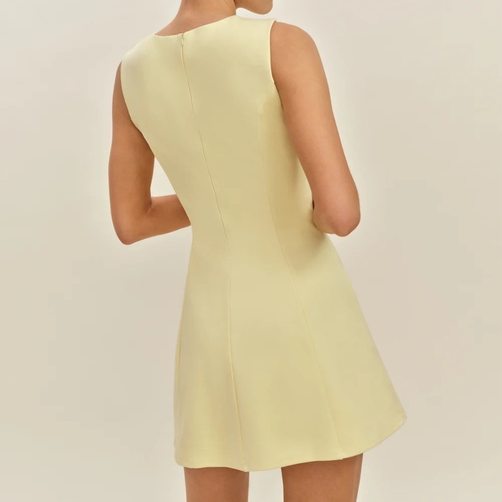 Reformation | NWT‎ Ava Heavy Lined Knit Mini Dress in Lemon Yellow Size XS - Picture 2 of 10
